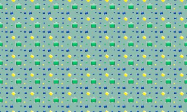 Farklı aksesuarlara sahip renkli arkaplan