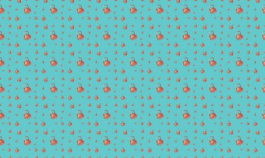 Farklı aksesuarlara sahip renkli arkaplan