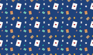 Farklı aksesuarlara sahip renkli arkaplan