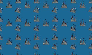 Farklı aksesuarlara sahip renkli arkaplan