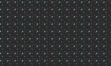 Farklı aksesuarlara sahip renkli arkaplan