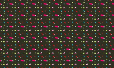 Farklı aksesuarlara sahip renkli arkaplan