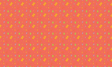 Farklı aksesuarlara sahip renkli arkaplan