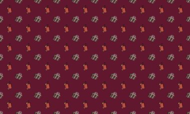 Farklı aksesuarlara sahip renkli arkaplan