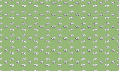 Farklı aksesuarlara sahip renkli arkaplan