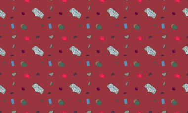 Farklı aksesuarlara sahip renkli arkaplan