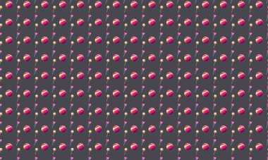 Farklı aksesuarlara sahip renkli arkaplan