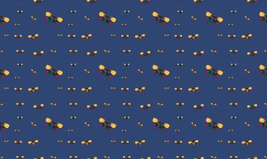 Farklı aksesuarlara sahip renkli arkaplan