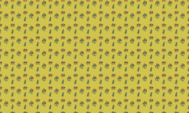 Farklı aksesuarlara sahip renkli arkaplan