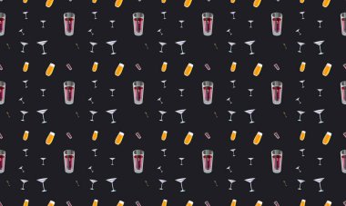 Farklı aksesuarlara sahip renkli arkaplan