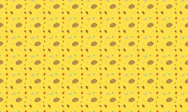 Farklı aksesuarlara sahip renkli arkaplan