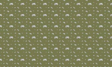 Farklı aksesuarlara sahip renkli arkaplan