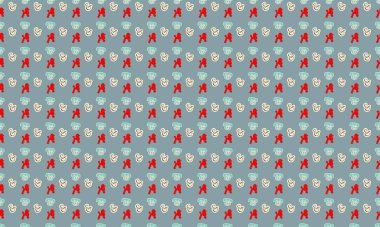 Farklı aksesuarlara sahip renkli arkaplan