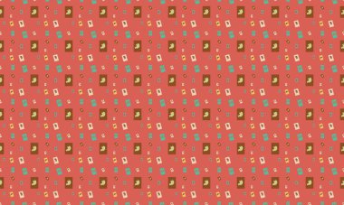 Farklı aksesuarlara sahip renkli arkaplan