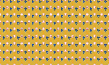 Farklı aksesuarlara sahip renkli arkaplan