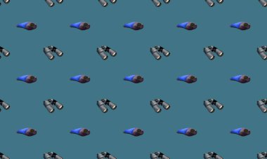 Farklı aksesuarlara sahip renkli arkaplan