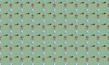 Farklı aksesuarlara sahip renkli arkaplan