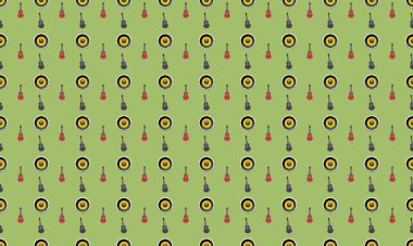 Farklı aksesuarlara sahip renkli arkaplan