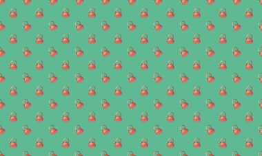 Farklı aksesuarlara sahip renkli arkaplan