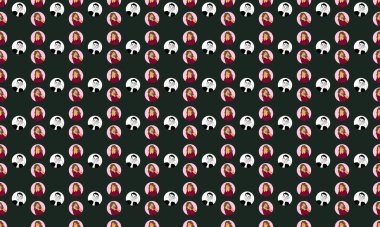 Farklı aksesuarlara sahip renkli arkaplan