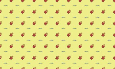 Farklı aksesuarlara sahip renkli arkaplan