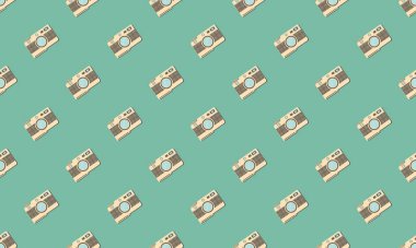 Farklı aksesuarlara sahip renkli arkaplan