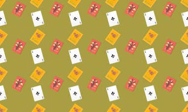 Farklı aksesuarlara sahip renkli arkaplan