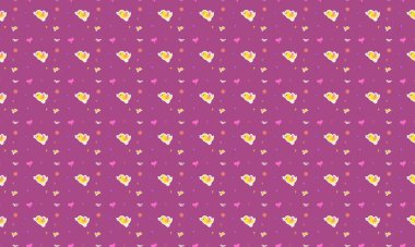 Farklı aksesuarlara sahip renkli arkaplan