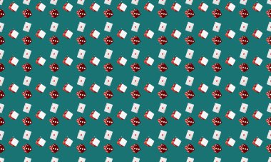 Farklı aksesuarlara sahip renkli arkaplan