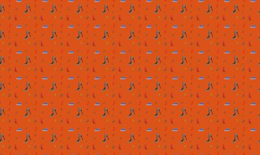 Farklı aksesuarlara sahip renkli arkaplan