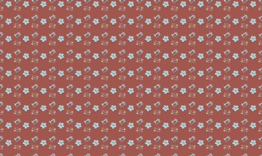 Farklı aksesuarlara sahip renkli arkaplan