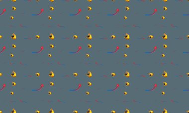 Farklı aksesuarlara sahip renkli arkaplan