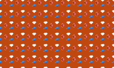 Farklı aksesuarlara sahip renkli arkaplan