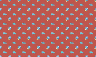 Farklı aksesuarlara sahip renkli arkaplan