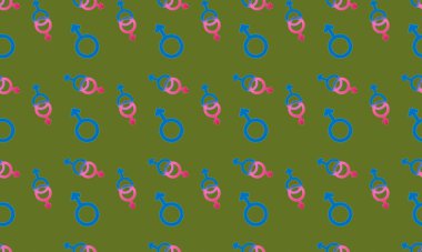 Farklı aksesuarlara sahip renkli arkaplan