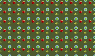 Farklı aksesuarlara sahip renkli arkaplan