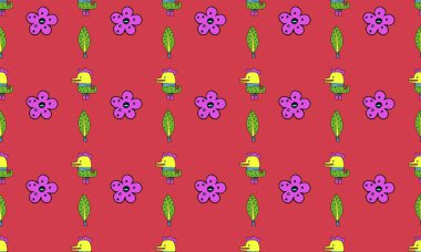 Farklı aksesuarlara sahip renkli arkaplan