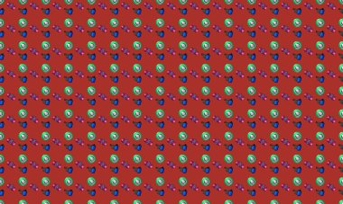 Farklı aksesuarlara sahip renkli arkaplan