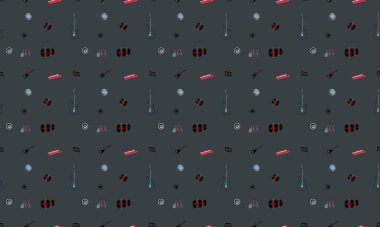 Farklı aksesuarlara sahip renkli arkaplan