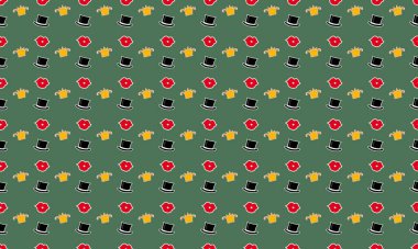 Farklı aksesuarlara sahip renkli arkaplan