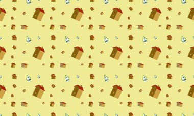 Farklı aksesuarlara sahip renkli arkaplan