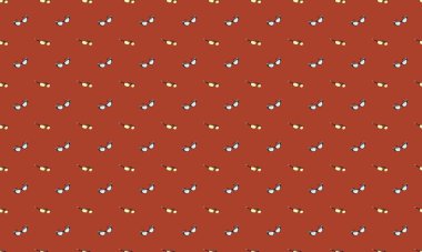 Farklı aksesuarlara sahip renkli arkaplan