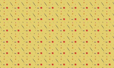 Farklı aksesuarlara sahip renkli arkaplan