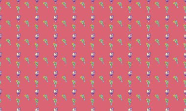 Farklı aksesuarlara sahip renkli arkaplan