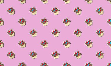 Farklı aksesuarlara sahip renkli arkaplan