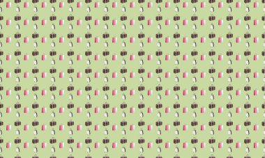 Farklı aksesuarlara sahip renkli arkaplan