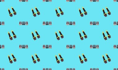 Farklı aksesuarlara sahip renkli arkaplan