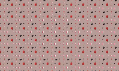 Farklı aksesuarlara sahip renkli arkaplan