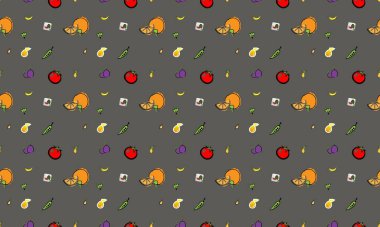 Farklı aksesuarlara sahip renkli arkaplan