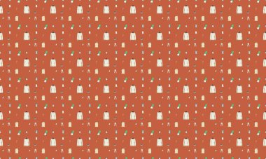 Farklı aksesuarlara sahip renkli arkaplan